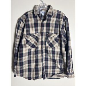 Carhartt Flannel Shirt Men Large Brown Plaid Original Fit‎ Buffalo